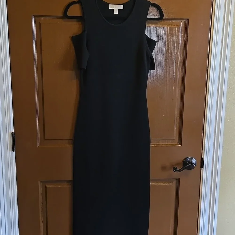 Michael Kors-Black High Quality Knit Dress With Shoulders Out Sz S NWT